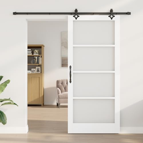 Homgoday Weiße Schiebetür aus Holz und Metall, innen, modern, 33 kg - Trennung von Wohn- und Essbereich Model3332318