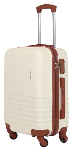 Fergana 20 Cabin Carry-On Luggage, Lightweight ABS Hard Shell Spinner Suitcase with Built in TSA Lock, Compact Travel Trolley Bag for Airplane