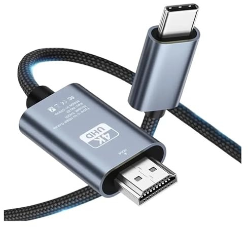 WIKRQIHL Cavo di conversione Video HD 4K 30Hz No Delay da Tipo C a HDMI Compatibile con Schermo TV for Computer, Cavo Intrecciato for proiezione su Schermo da 2 Metri(4K 60HZ)