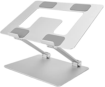 WIHFHGZ Laptophalterung Aluminium, Höhenverstellbarer Notebook Ständer, Schreibtisch Erhöhung, Wärmeableiter, Faltbar, Stabil Silber - Ergonomische Position, Mobil und Robust, Ideal für