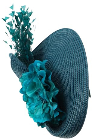 BAZEITFLOW Exaggererad Retro Fascinator Huvudbonad för Kvinnor med Blom Plymdetaljer Lätt och Bekväm Vintage Hatt för Bröllop Cocktail och Tesällskap