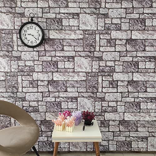 Lot de 10 panneaux de plafond décoratifs pour salon - Panneaux muraux 3D - Gris clair - Aspect brique EPS - Revêtement mural pour une sensation chaleureuse et rustique