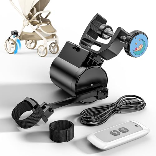 Baby Rocker Manos Libres, Deslizamiento en Curva, Instalación Sin Herramientas con Control Remoto, Mecedora Carro Bebe para Cochecitos y Sillas de Paseo, Asistente Portátil para el Sueño del Bebé