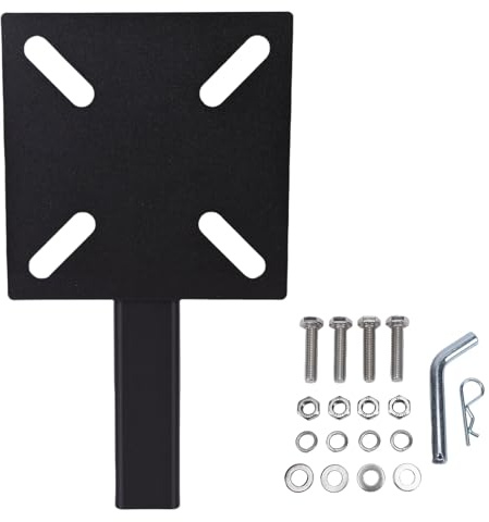 banapoy Placa de Tornillo de Banco de Montaje Enganche, Soporte Banco de Mesa de Placa de Montaje Cabrestante Enganche Remolque Resistente con Receptor 2, para Tubería, Cabrestante