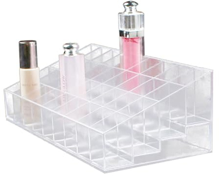 DIYEAH Organizador de Lápiz Labial y Soporte para Brillo de Labios 40 Espacios, Acrílico Resistente, Transparente y Fácil de Limpiar, Adecuado para Tocador y Almacenamiento de Cosméticos
