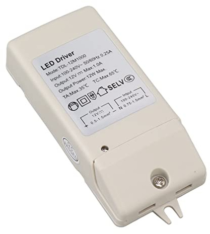 KIMISS Fuente de Alimentación LED de 12 V, Adaptador de 12 W CC 1 A para Tiras de Luces LED, Transformador de Enchufe de Pared CA 100-240 V