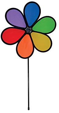In the Breeze 6-Petal Flower Spinner, 12-Inch Rainbow Dazy Fabric Flower Spinner, 2804