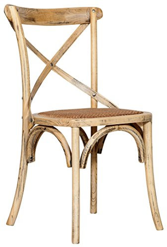 Biscottini Esszimmerstühle Holz landhausstil möbel 84x42x46 cm - Küchenstühle Holz - Rattanstühle esszimmermöbel Vintage - Bistrot Rattan Stuhl - Retro küchenmöbel - Esstisch stühle