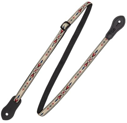 Levy's Leathers 1/2 Jacquard Weave Mandolin/Ukulele Strap with Dual Leather Strap Pin Ends, Adjustable to 50 (MJ19UKE-003)