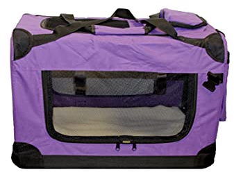 walexo Faltbare Hundebox Hundetransportbox Katzentransportbox Katzenbox (LILA, S)