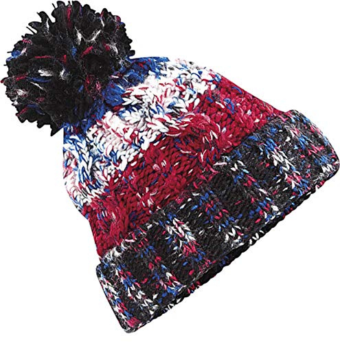 Neverless® Strickmütze Herren Grobstrick Bunt Bommel Bunt Winter-Mütze