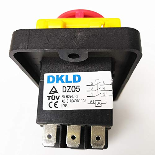 DKLD DZ05 7Pines IP55 400VAC 10A Interruptores Mediante Pulsación de Botón Resistente al Agua Emergencia Stop Start Encendido Apagado Electromagnético Interruptor de Pulsador
