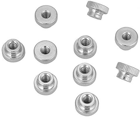 M3 M4 M5 M6 M8 M10, acciaio al carbonio nichelato, stringere a mano la manopola con dadi a testa zigrinata con dadi(M3（10pcs）)