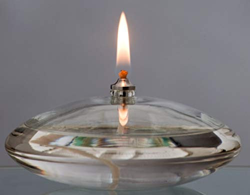 CLEARCRAFT 11cm Diameter Hand Blown Glass Oil Candle Lamp For Use With Odourless Lamp Oil