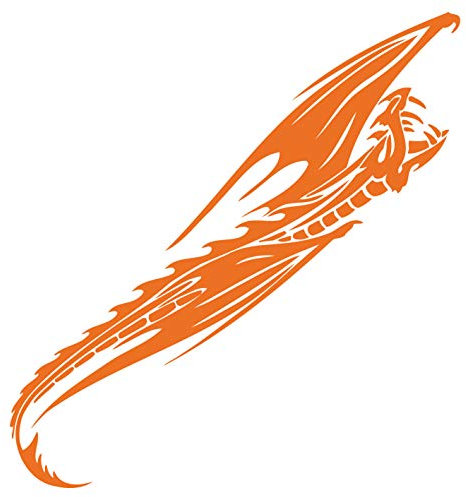 kleb-Drauf | 1 Drache | Orange - matt | Autoaufkleber Autosticker Decal Aufkleber Sticker | Auto Car Motorrad Fahrrad Roller Bike | Deko Tuning Stickerbomb Styling Wrapping