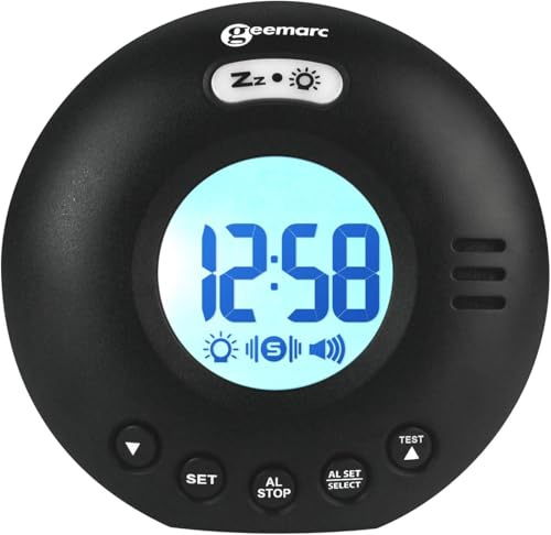 Geemarc JWNS-Voyager Noir Réveil de Voyage amplifié avec étui de Transport Noir