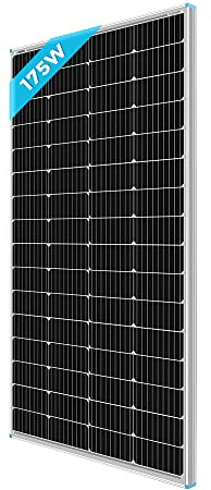 Renogy 175W Solar Panel, 12V Monocrystalline Solar Panel PV Array Solar Power System for Home, Sheds, Motorhomes, Rooftop, Caravan, Camper, Marine Boat and Off-grid