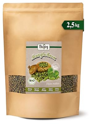 Biojoy Haricots Mungo BIO (2,5 kg), séchés et entières, sans additifs
