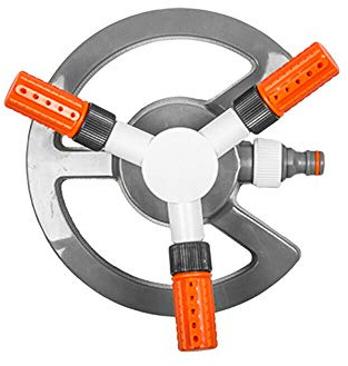Lawn Sprinkler for Garden Watering - 3-Arm Rotating Sprinkler with Quick-Click Hose Connector, Covers up to 85 sqm - Adjustable Spray Range, Grass Irrigation Tool, Hozelock and Gardena Compatible WO