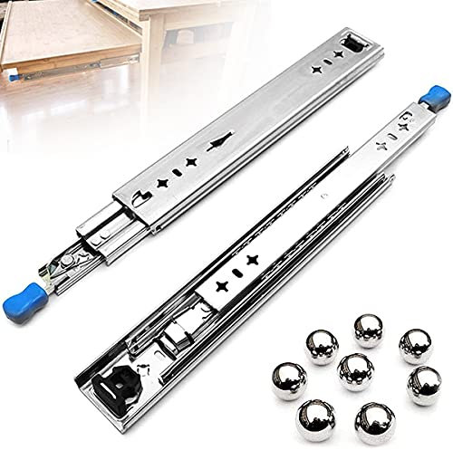 ZH-VBC 250-1500 mm Schubladenauszug Vollauszug Robust Teleskopschiene Schubladenauszug Kugellager Schwerlast Kugelführungen für MöBel, mit Verriegelung, Verzinktem, Kaltgewalztem Stahl,28inch(700mm)