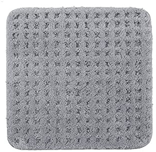 PANA® Flauschiger Badvorleger (45 x 45 cm) • WC Vorleger ohne Ausschnitt aus weichen Mikrofasern • Rutschfester & waschbarer Badteppich • Kleine WC Badematte • Farbe: Grau