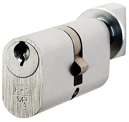 70mm Double Oval Cylinder & Thumbturn Lock -Keyed to Differ 5 Pin- Satin Chrome | Locking Key Barrel - External Door Security - Standard Cylinder - Keyed Alike, Keyed to Differ or Master Key Options