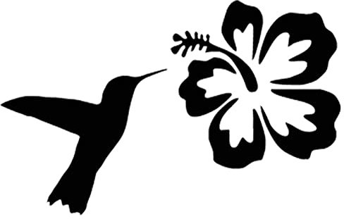2 Stücke Kreative Kolibri Hibiskus Blume Autoaufkleber PVC 22 X 14 cm Motorrad Außenzubehör wasserdichte Auto Aufkleber Autoaufkleber