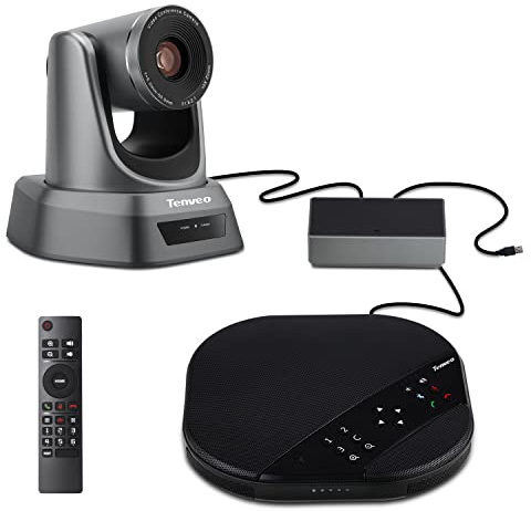 Tenveo VA3000｜Sistema de videoconferencia Todo en uno Cámara de Conferencia,10x Zoom óptico USB PTZ Webcam conferencias 1080P con Bluetooth y micrófono,Altavoz Skype/Zoom/Youtube/Twitch/OBS