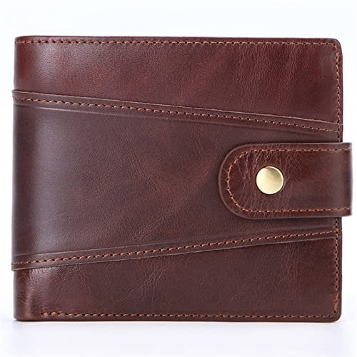 XIXIDIAN Brieftasche Männer Kupplung Geld Tasche Leder Männer Geldbörsen Kurze männliche Geldbörse mit Münzen Taschenkartenhalter (Color : A, Size : 12 * 10 * 2.5cm)