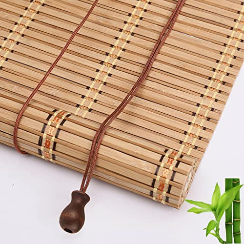 Suwooy Bambusrollo 50cm 60cm 80cm 90cm 100cm 120cm Breit,Sonnenschutz Vorhänge,Rollläden Für Tür/Fenster,Raffrollos Für Innen/Aussenbereich,Rollo Bambus,Sichtschutz Jalousien,W×H-90x100cm/35.5x39in