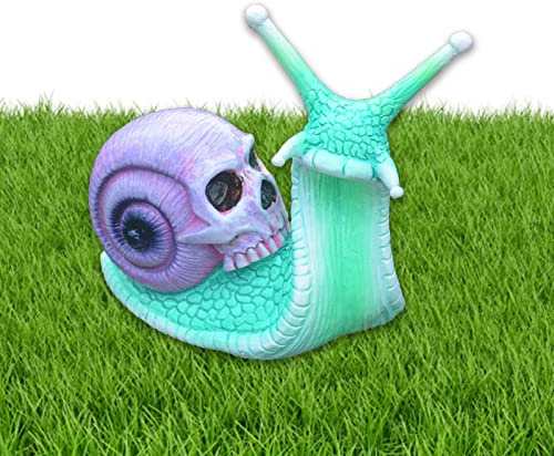 Gartenskulptur Dekoration, Halloween Schnecke Schädel Skulptur Garten Statue Figur Gothic Dekoration für Haus, Hof, Schnecke Figur Handwerk Mini Ornament Gartenarbeit