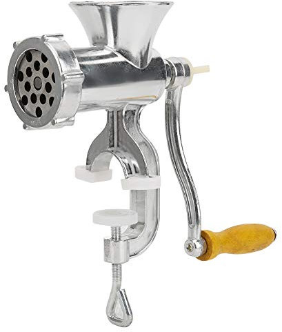 Fleischwolf Aus Aluminium - Manuell für die Küche Mit Lochscheiben, Zubehör zum Füllen Von Wurst, Halterung zur Herstellung Von Würstchen