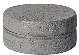 Cutfouwe Tischmülleimer Klein Mit Deckel-Innenzylinder Aus Beton Und Metall - Φ11.5Cm X Höhe 5.5Cm,Schwarz,A