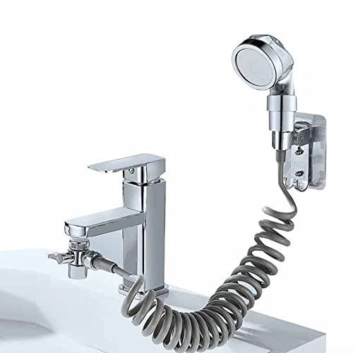 DAZZLEEX Duscharmatur Set Handbrause Schlauch Duscharmatur Zubehör Set Küche Bad Wasserhahn Sprüher Waschbecken
