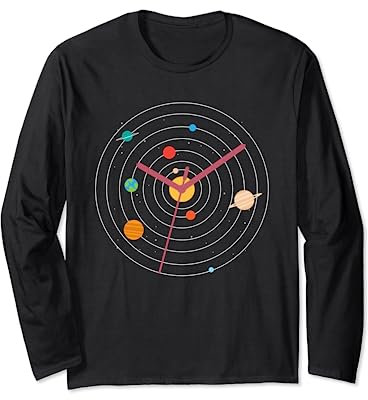 Milchstraße Planet Uhr – Galaxie-Universum für Astronomie-Liebhaber Langarmshirt