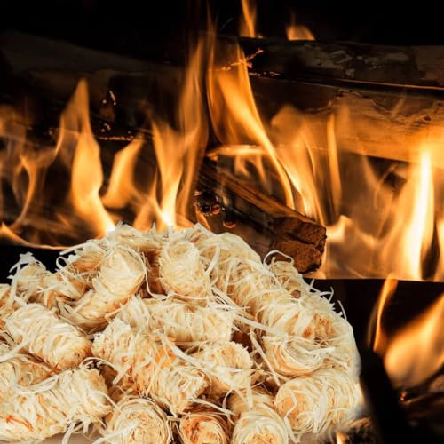Toshilian Allume-feu pour Cheminée, Allume feu Naturel Laine de Bois écologique Laine d'allumage Allume-feu Bio 10 kg