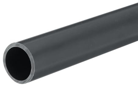 QUARKZMAN Tube Rigide en PVC Tube Rond 16mm ID 20mm OD 20cm de Long Gris Foncé pour Conduite d'Eau, Manchon de Câble