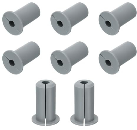 QUARKZMAN 8pz Passacavi Parete per Cavi 3/4 Pollice Boccola Parete per Cavo Silicone Passacavi Kit Instradamento Cavi Accessori Passacavo Parete per Ethernet Foro da 7mm, Grigio