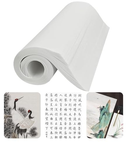 Hugwish 120pcs reispapier xuan papier, chinesische kalligraphie papier weiß, reispapier kalligraphie 35 x 25cm chinesische Kalligrafie, chinesische Malerei (Gekochtes Xuan-Papier)