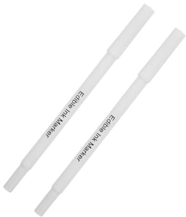 ABOOFAN Edible Baking Coloring Pens Portable Cake and Biscuit Marker Food-Grade Fondant Pen White 2pcs for Creative Cookie Decoration