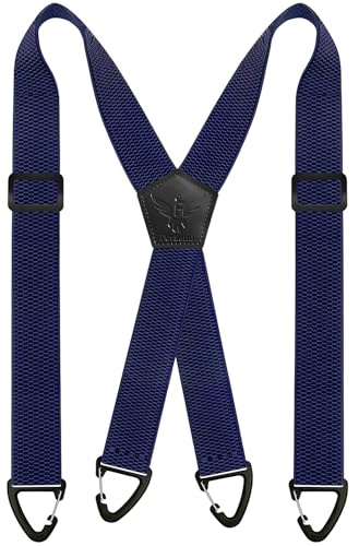 Fevaeno Hosenträger Herren Breit 4cm mit Anti-Rutsch Schnalle XNachtblau