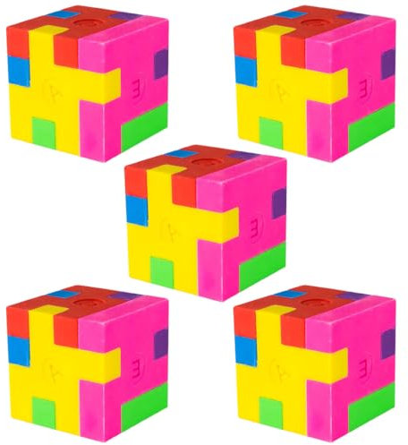 NOPKESV 5 Stück Würfelpuzzle Eraser Radiergummi Kinder Puzzle Geeignet als mitgebsel kinder Give aways kindergeburtstag Kindergeburtstag gastgeschenke