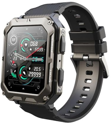 C20 Pro Smart Watch Voice Assistant BT Wireless Call Business Outdoor Sports IP68 Vattentät Klocka för Android/IOS Hållbar