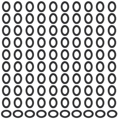 PATIKIL Arandelas planas de nylon M10, 120 piezas 10mm ID 16mm OD 1mm de grosor Arandelas redondas planas de sellado de plástico Espaciador Juntas de repuesto, color negro