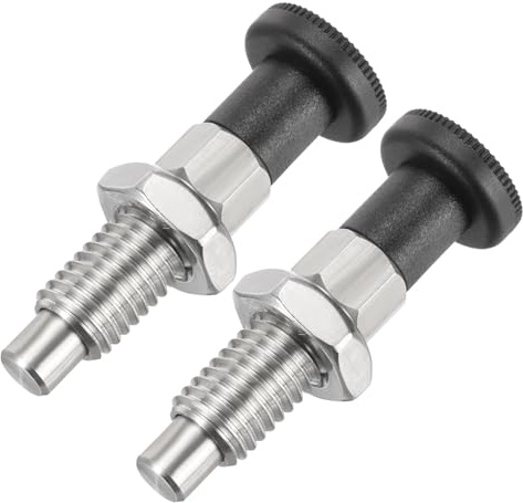 PATIKIL 2 Piezas Perno De Punta Esférica De Acoplamiento Rápido M12x1.75 | Perno De Retorno Por Muelle, Perno Indextable Retráctil De Rosca, 304 Acero Inoxidable
