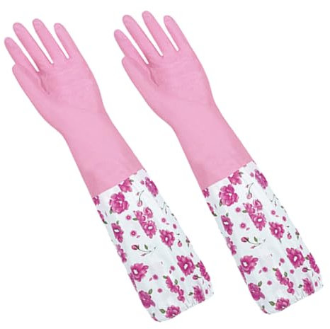 HOMOCONO Küchenhandschuhe Zum Reinigen Und Waschen Lange Geschirrspülhandschuhe Für Küche Und Haushalt Bequeme Haushaltsreinigungshandschuhe