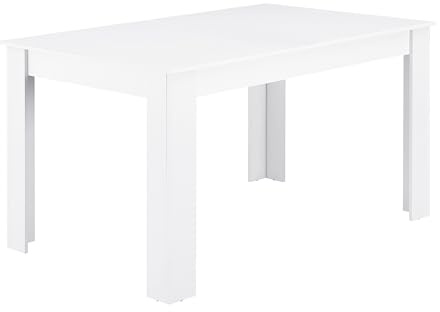 Brigros - Tavolo allungabile da Pranzo in Legno melaminico 140-190x90x77 cm, moderno, elegante e funzionale (Bianco)
