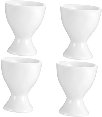 PRETYZOOM Hueveras de Cerámica para Huevos Duros y Pasados por Agua, Juego de 4 Unidades, Color, Tamaño Estándar, Soporte Práctico para Encimera y Uso en Cocina Diaria