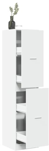 LLEZKBR Skåp och förvaringsskåp och skåp-apotekarskåp vit 40 x 41 x 69 tum konstruerat trä