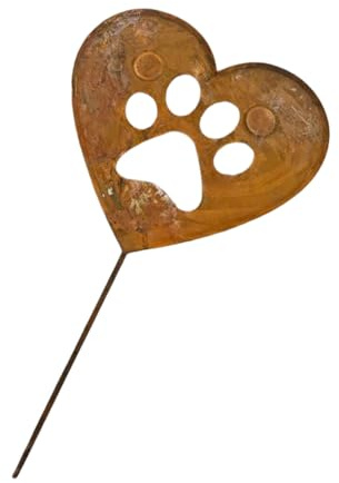 Antique Heart Shape Iron Yard Stake Weather Resistant Metal Artwork Ground Stakes Resistant Yard Decoration for Garden Flower Bed Patio Decoration